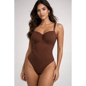 1020 Victoria’s Secret Sculpt Bodysuit XL Brown Shapewear NWT MSRP $49.95